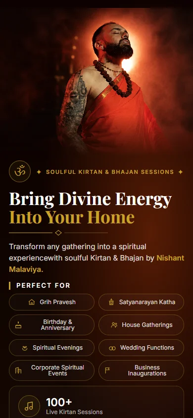 Nishant Malaviya (Kirtan & Bhajan) on a phone